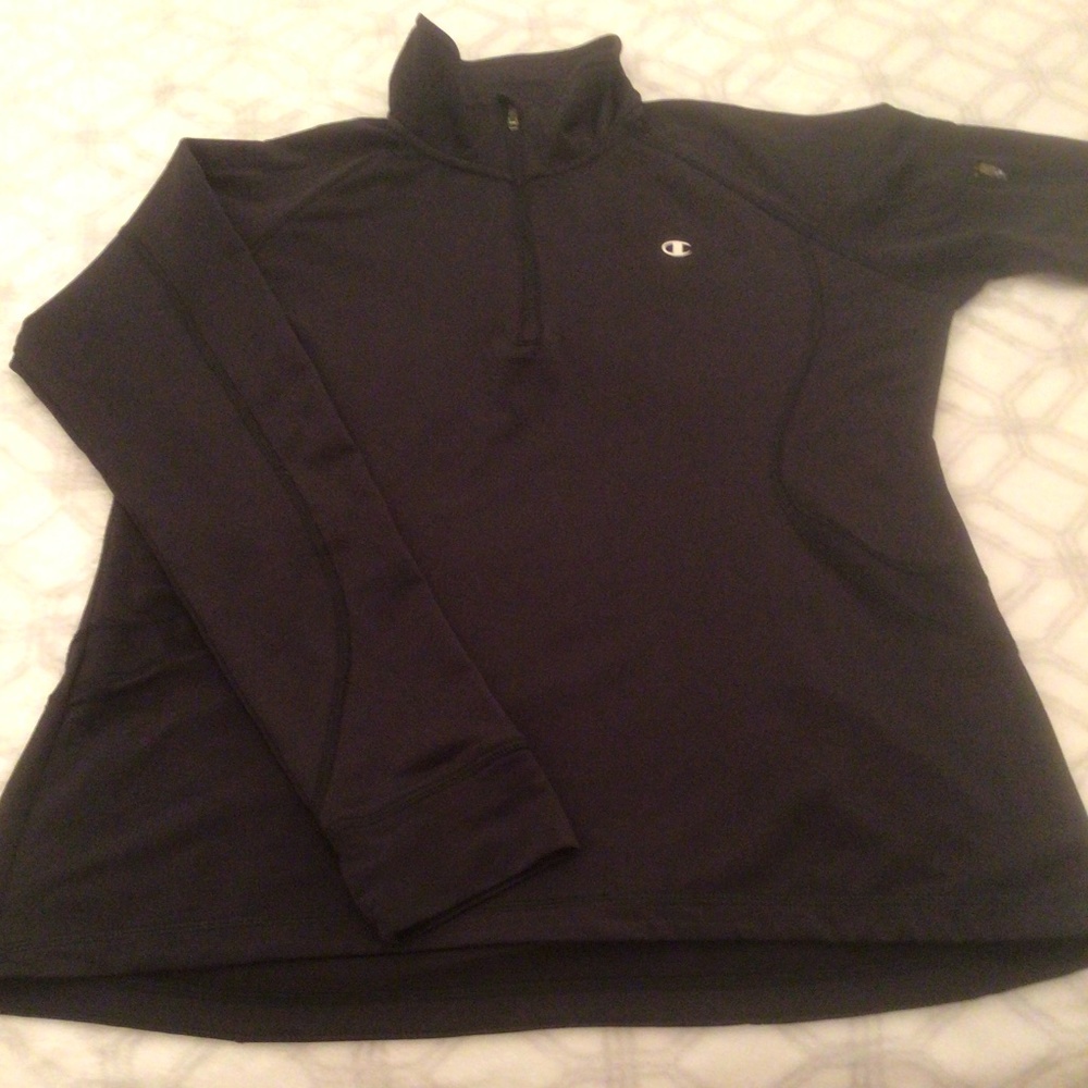 Champion black yoga 3/4 zip pullover